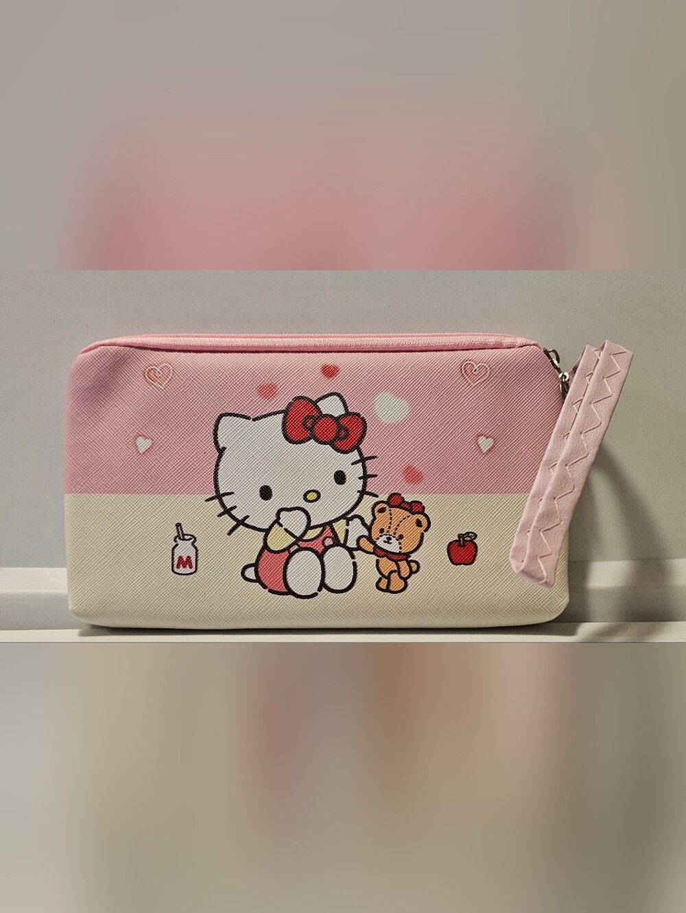Hello Kitty Pink & Cream Character Wristlet Pouch